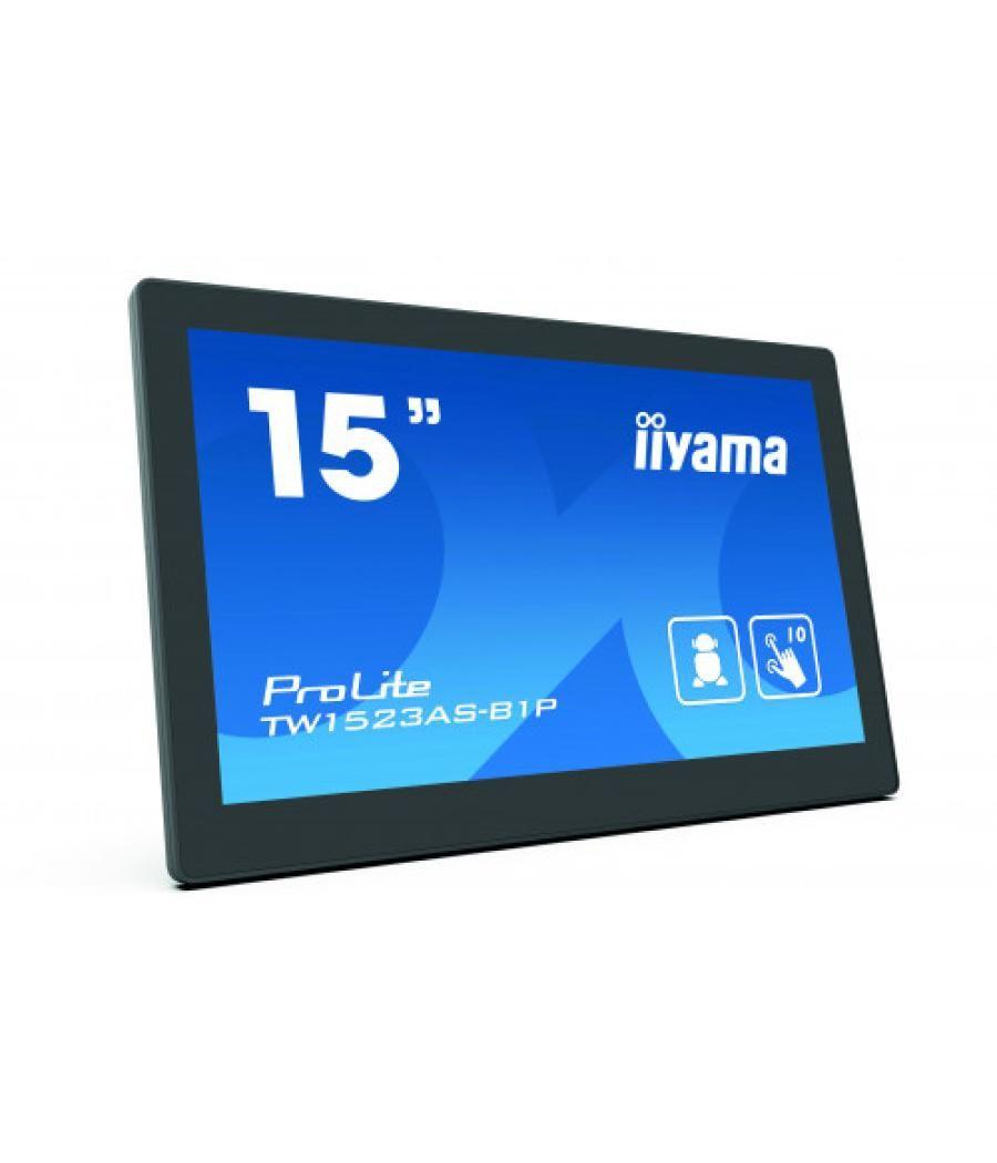 Panel pc iiyama 15.6" tactil 10p / android 8.1 / 1920x1080 / 385cd/ 1000:1/ poe / wifi / mm / bt 4.0 / micro-sd slot (tw1523ac-b