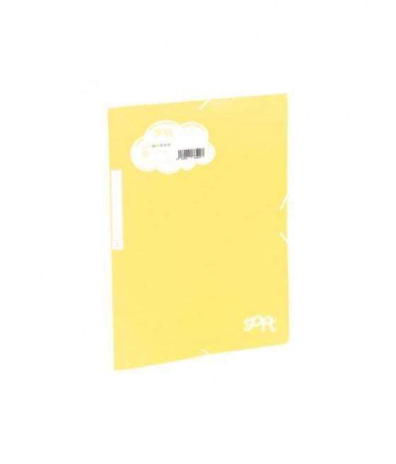 Carpeta solapas soft polipropileno c/etiqueta y goma amarillo carchivo 20160120