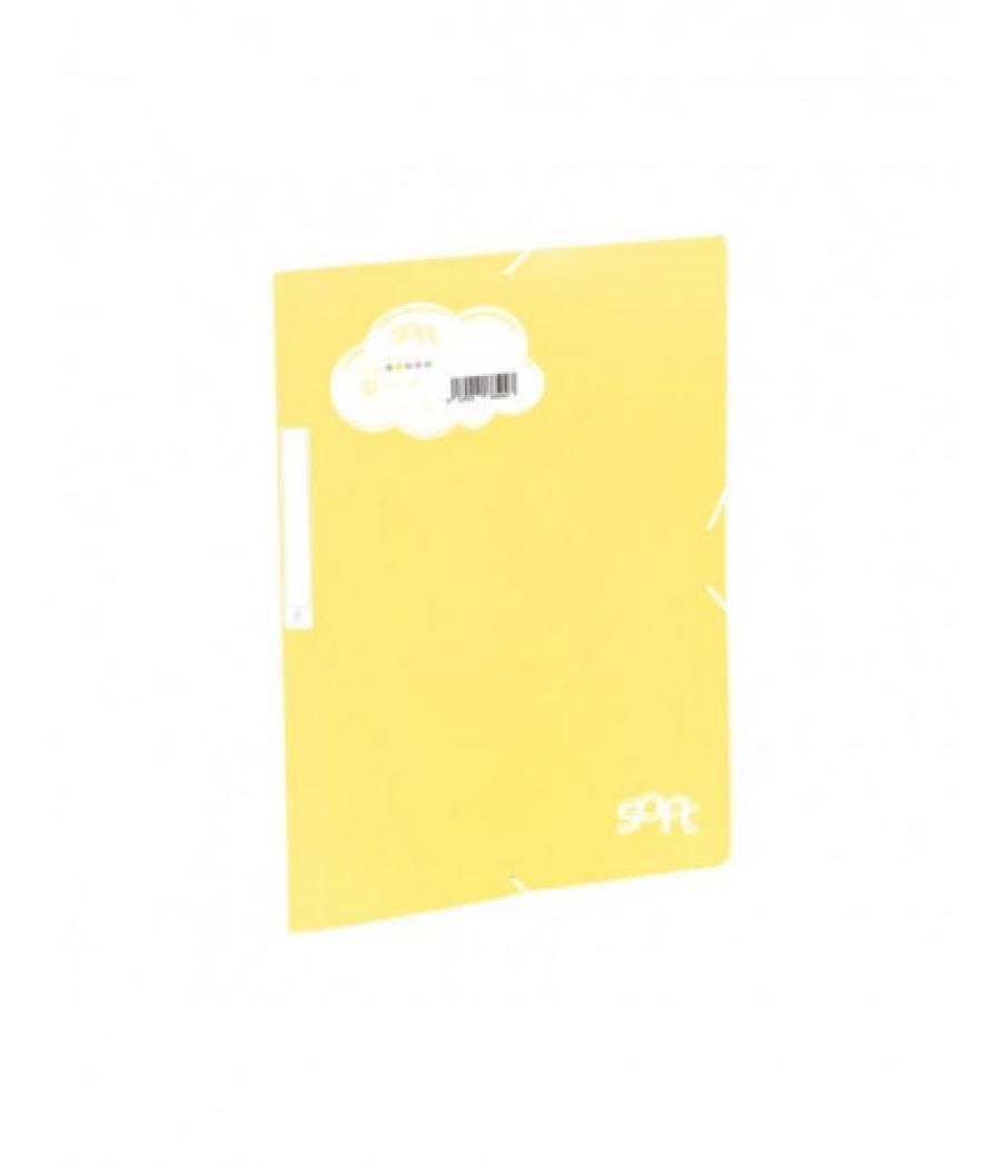 Carpeta solapas soft polipropileno c/etiqueta y goma amarillo carchivo 20160120