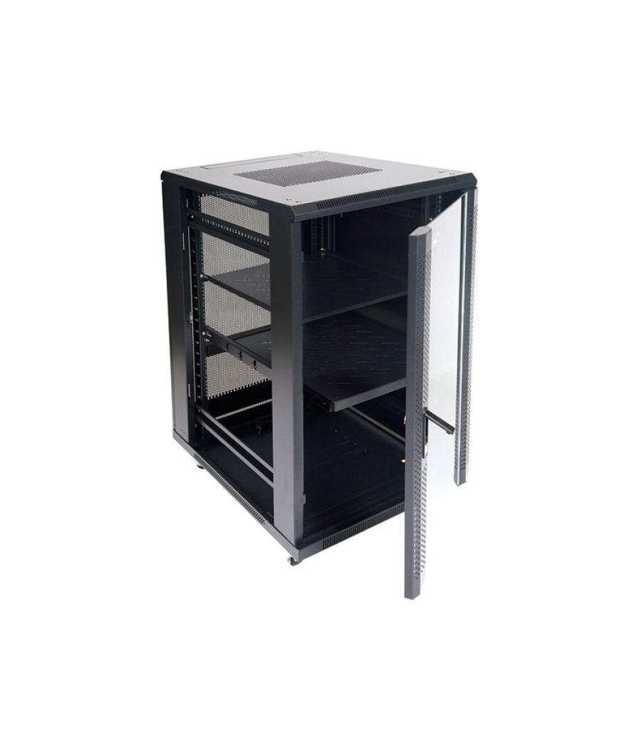 Armario de suelo rack 19'' 22u 600x600 puerta cristal