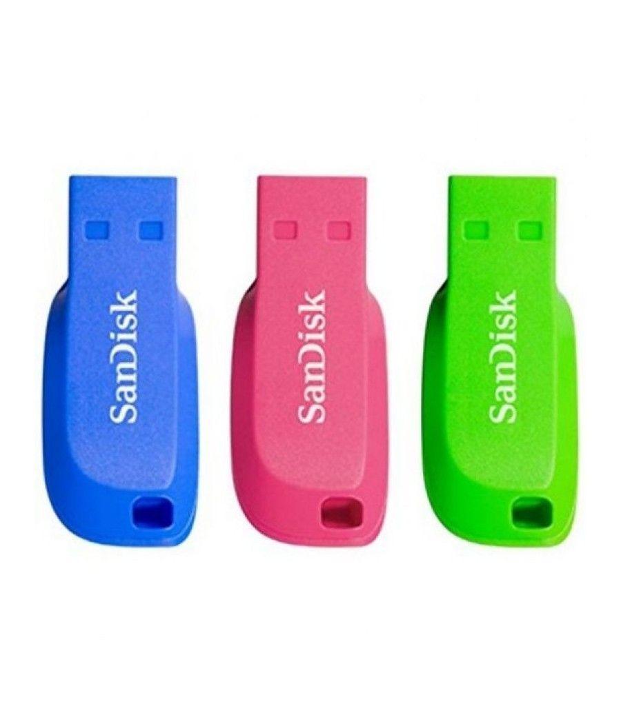 Pendrive 32GB SanDisk Cruzer Blade Pack 3 USB 2.0 - Imagen 2