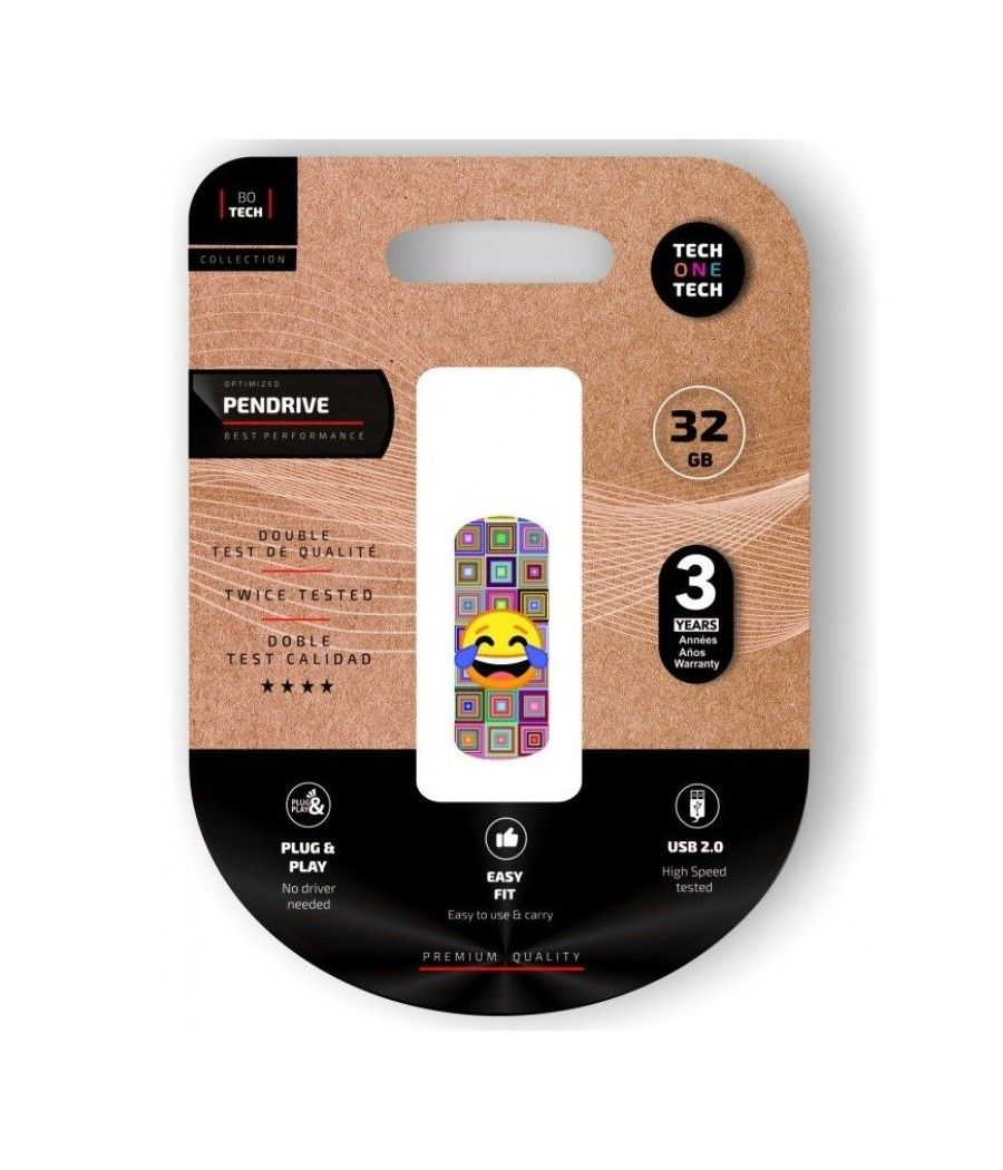 Pendrive 32GB Tech One Tech Emoji meparto USB 2.0 - Imagen 1