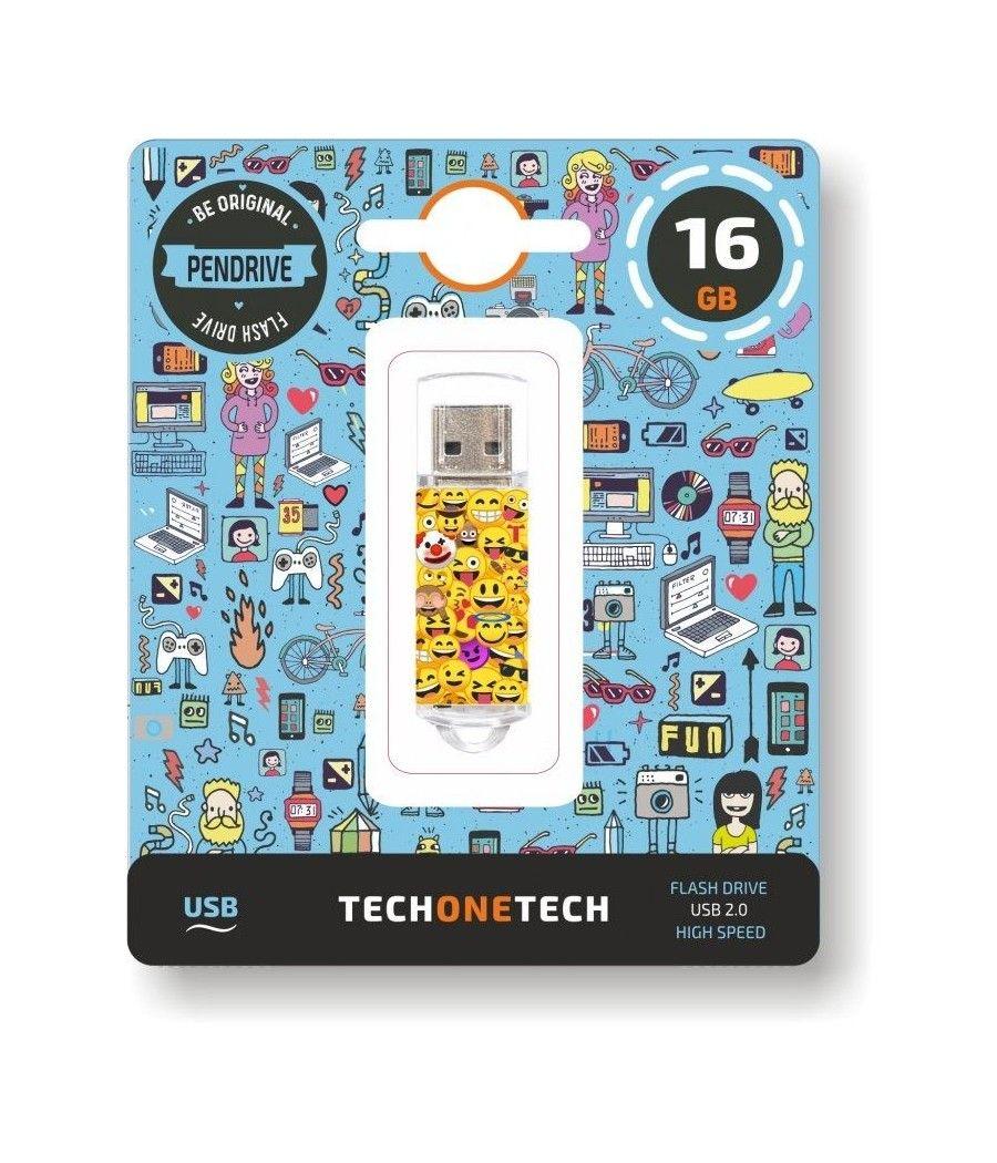 Pendrive 16GB Tech One Tech Emojis USB 2.0 - Imagen 1