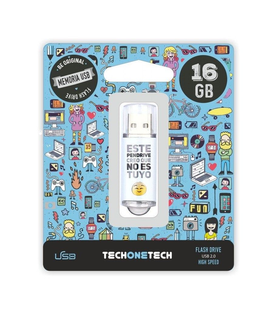 Pendrive 16GB Tech One Tech No Es Tuyo USB 2.0 - Imagen 1