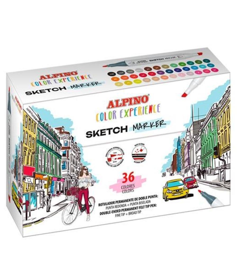 Alpino rotuladores sketch marker color experience doble punta estuche 36 c/surtidos