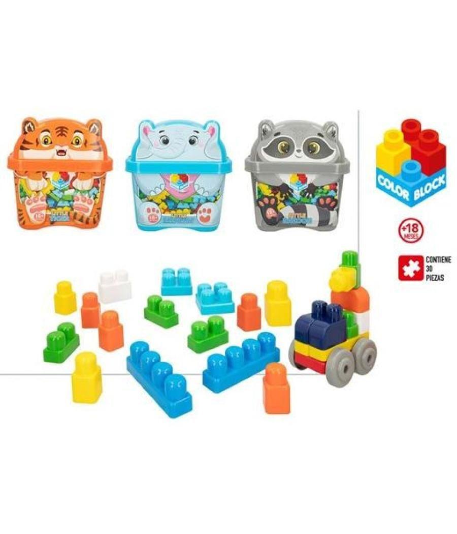 Colorbaby color blocks-cubo 30 bloques animales 3/s +18 meses