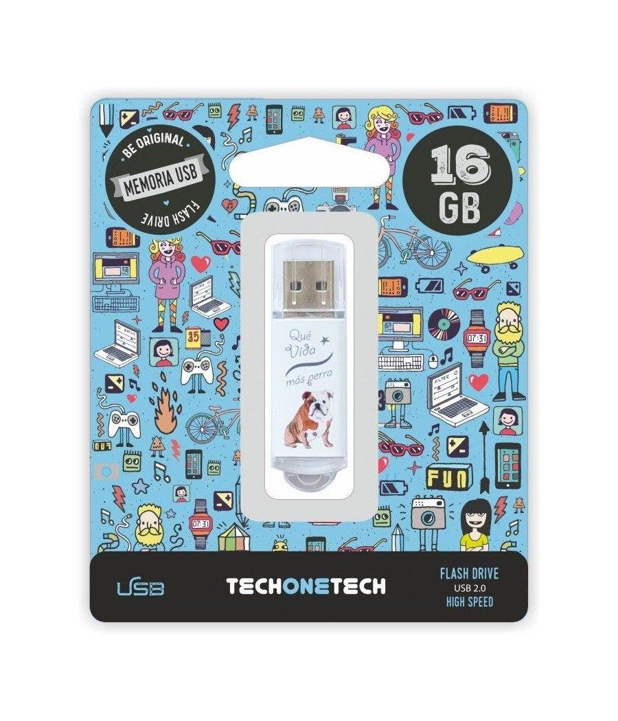 Pendrive 16GB Tech One Tech Que vida mas Perra USB 2.0 - Imagen 1