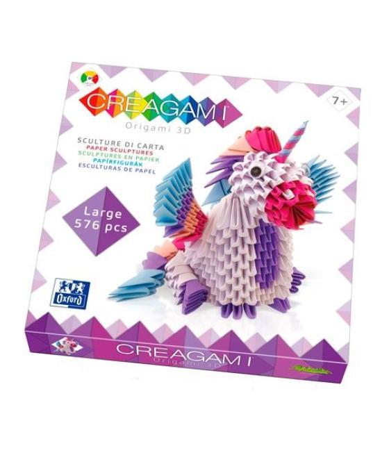 Oxford escultura origami 3d creagami unicornio tamaño grande nivel alto