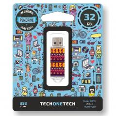 Pendrive 32GB Tech One Tech Tribal Questions USB 2.0 - Imagen 1