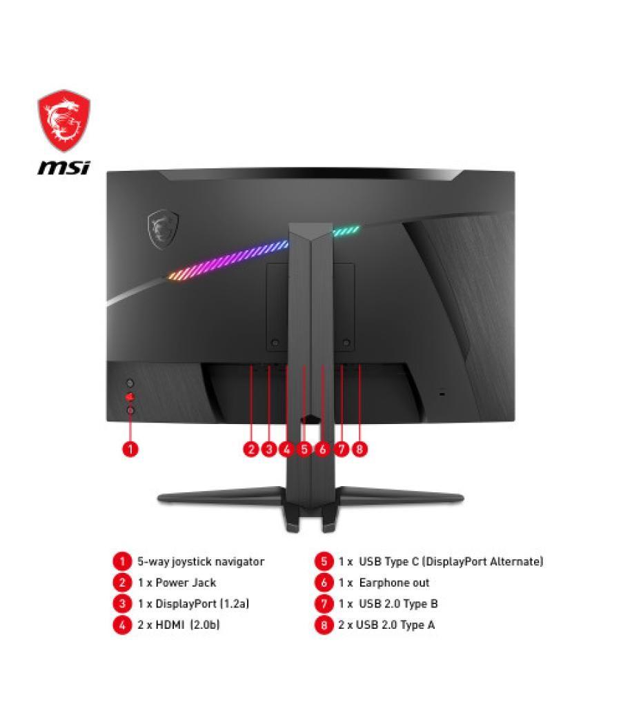 Msi mag 275cqrf qd pantalla para pc 68,6 cm (27") 2560 x 1440 pixeles wide quad hd negro