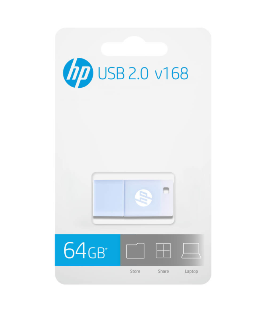 Usb 2.0 hp 64gb x168 azul