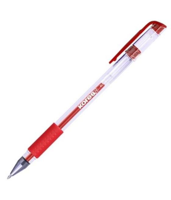 Kores bolígrafo tinta de gel bg1 capuchón 0,7mm caja 12 ud rojo