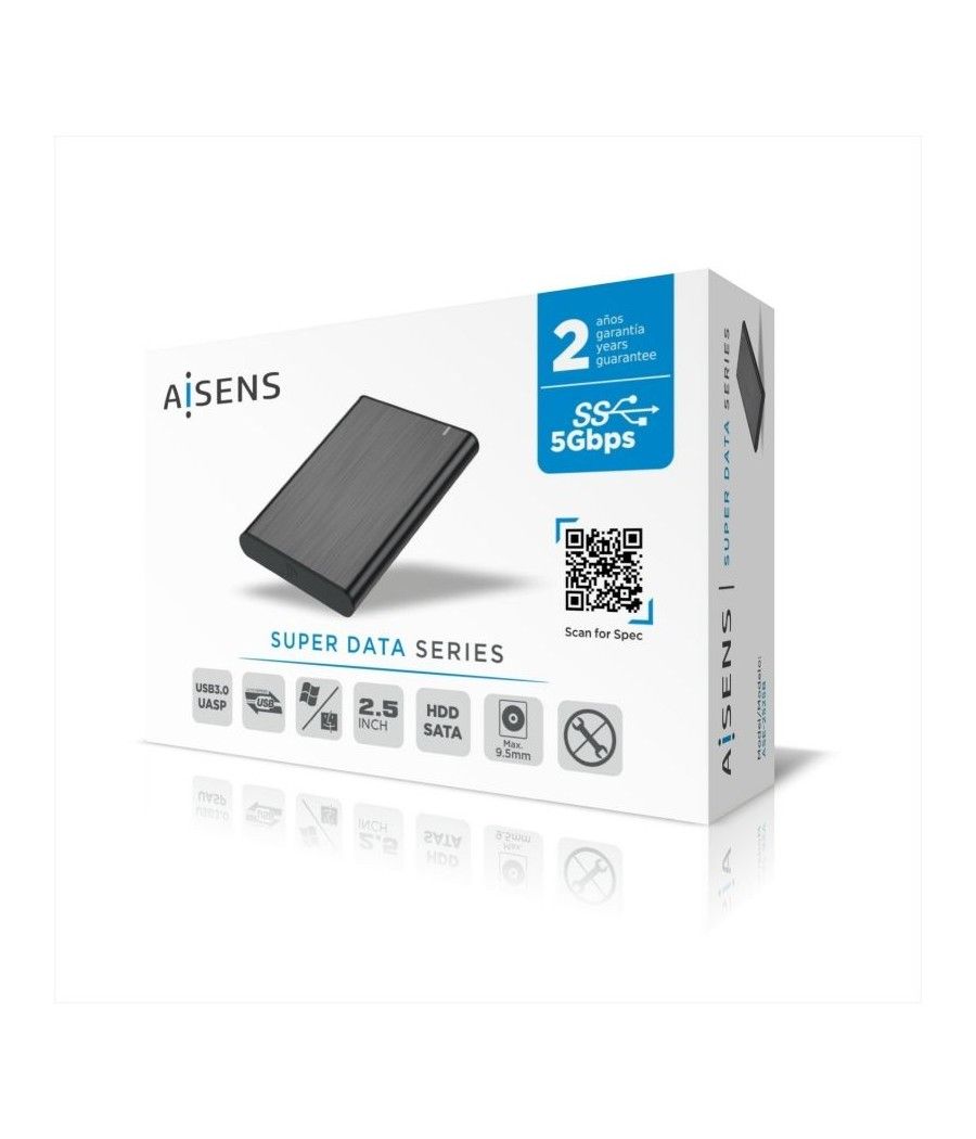 Caja Externa para Disco Duro de 2.5' Aisens ASE-2525B/ USB 3.1/ Sin tornillos - Imagen 5