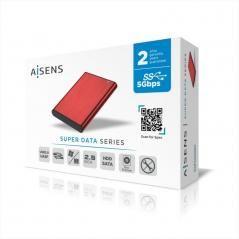 Caja Externa para Disco Duro de 2.5' Aisens ASE-2525RED/ USB 3.1/ Sin tornillos - Imagen 5