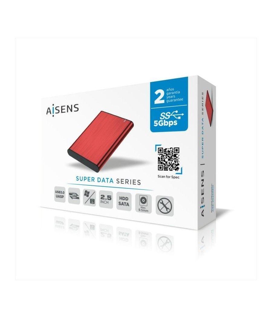 Caja Externa para Disco Duro de 2.5' Aisens ASE-2525RED/ USB 3.1/ Sin tornillos - Imagen 5