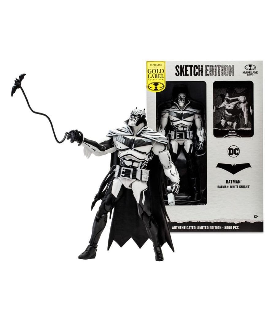 Figura mcfarlane toys dc multiverse 7in - batman (batman: white knight)(line art)(gold label)