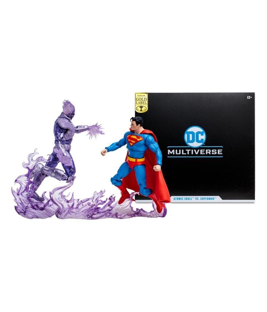 Pack 2 figuras mcfarflane toys dc collector atomic skull vs superman (gold label)