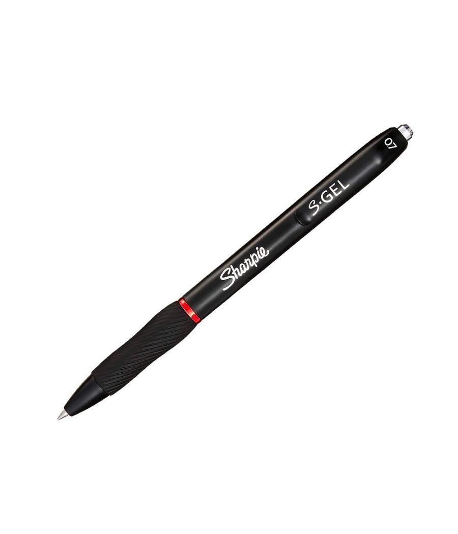 Bolígrafo sharpie retráctil tinta gel punta 0,7 mm color rojo