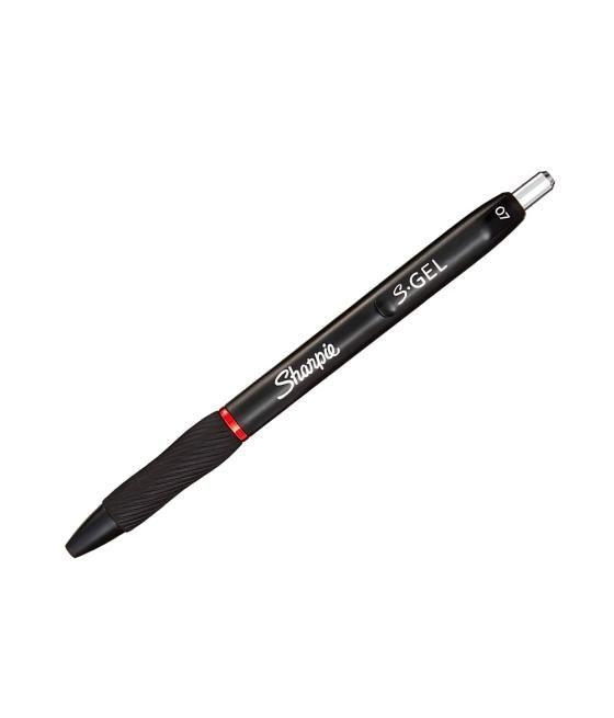 Bolígrafo sharpie retráctil tinta gel punta 0,7 mm color rojo