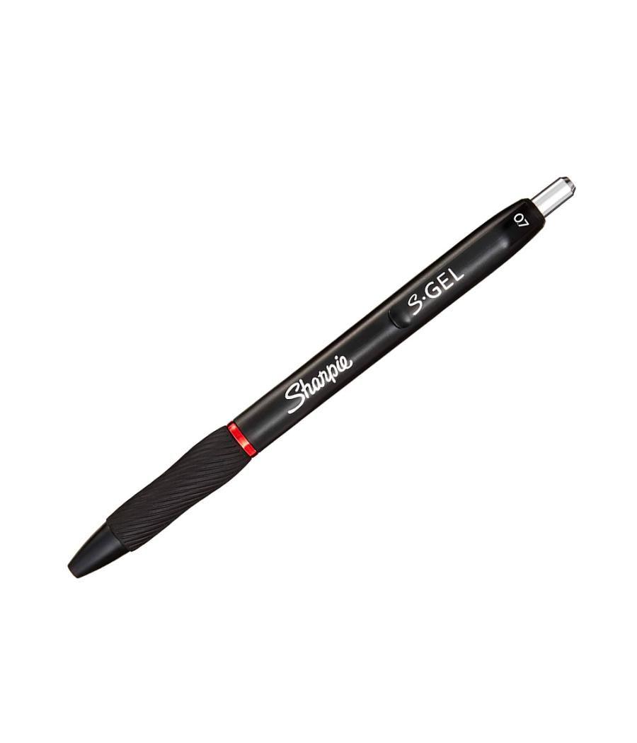 Bolígrafo sharpie retráctil tinta gel punta 0,7 mm color rojo