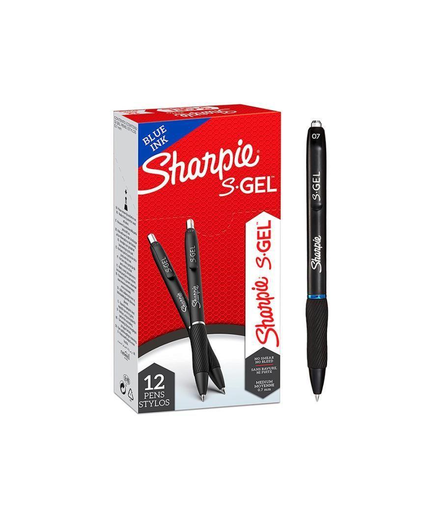 Bolígrafo sharpie retráctil tinta gel punta 0,7 mm color azul