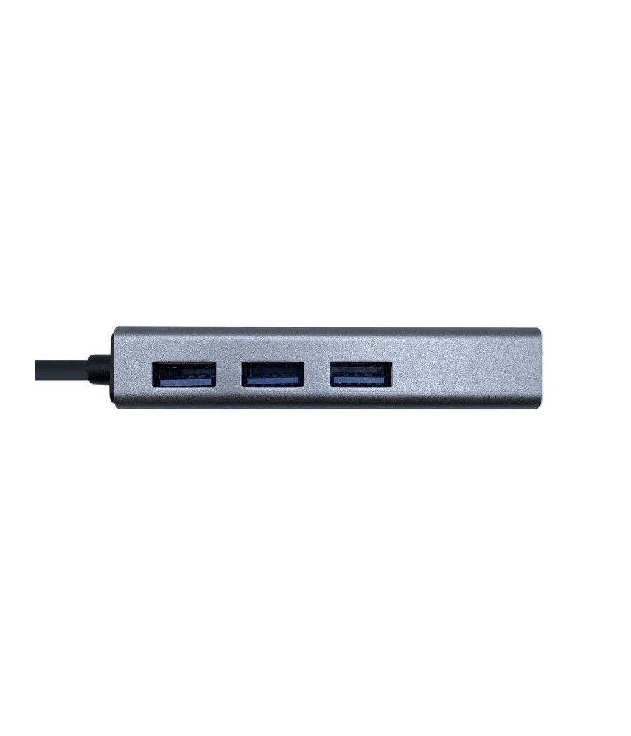 Hub USB 3.0 Tipo-C Aisens A109-0396/ 3 Puertos USB/ 1 RJ45/ Gris - Imagen 2