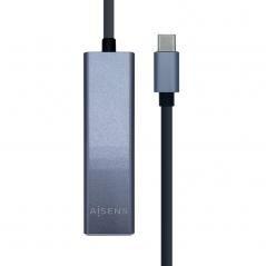Hub USB 3.0 Tipo-C Aisens A109-0396/ 3 Puertos USB/ 1 RJ45/ Gris - Imagen 4