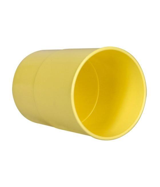 Cubilete portalápices q-connect amarillo pastel opaco plástico diametro 75 mm alto 100 mm