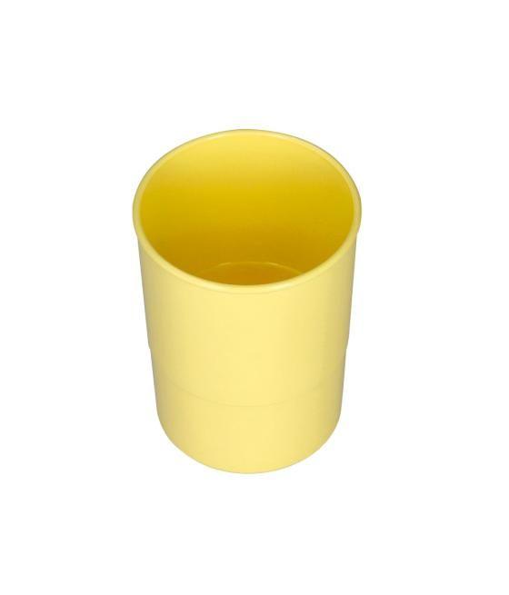 Cubilete portalápices q-connect amarillo pastel opaco plástico diametro 75 mm alto 100 mm