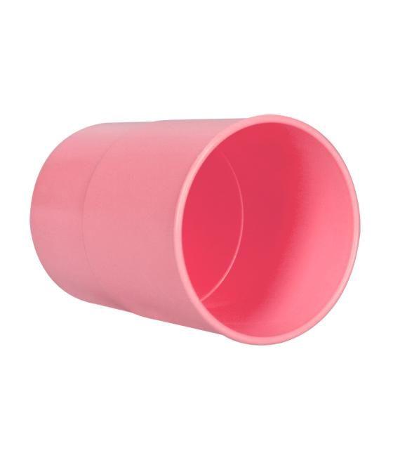 Cubilete portalápices q-connect rosa pastel opaco diametro 75 mm alto 100 mm