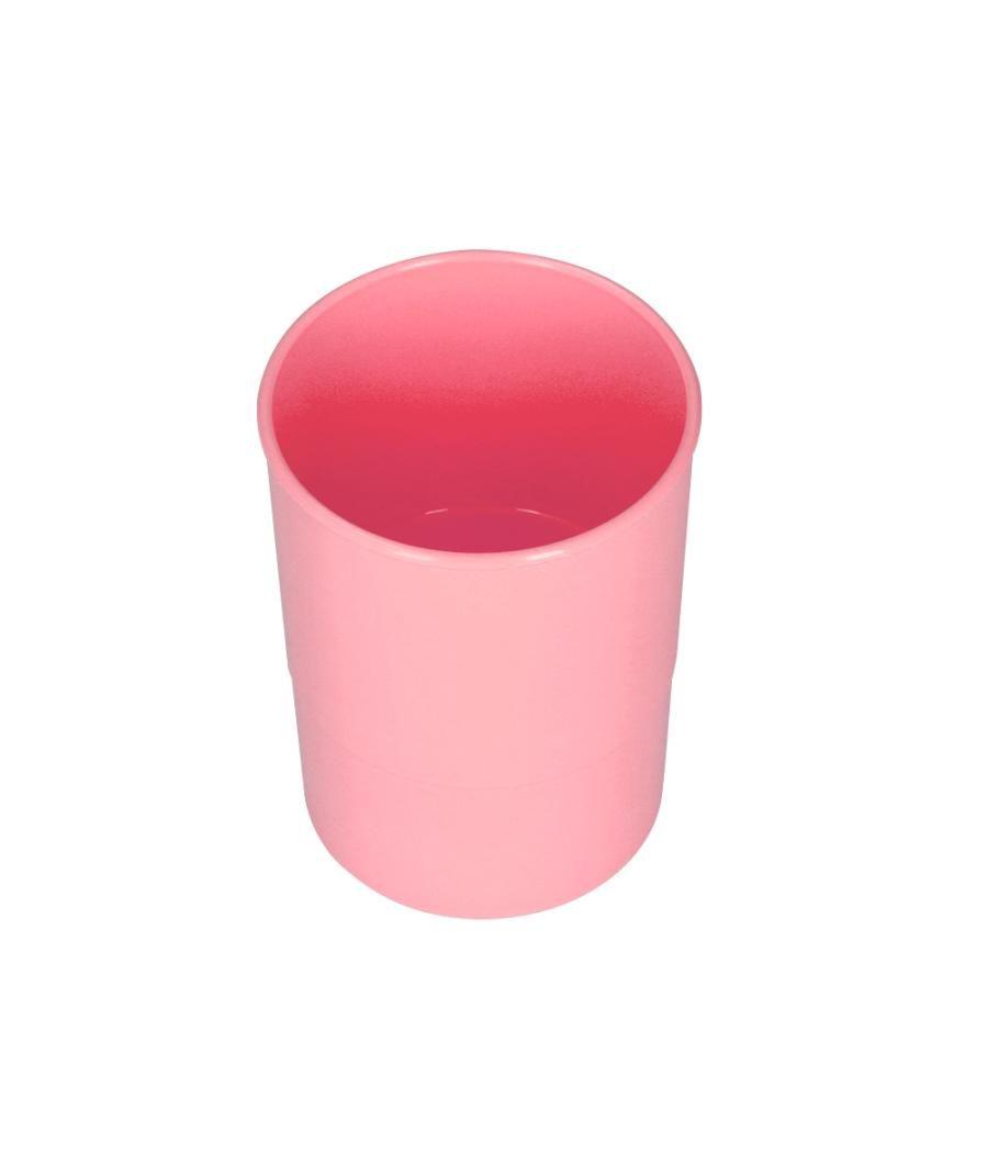 Cubilete portalápices q-connect rosa pastel opaco diametro 75 mm alto 100 mm