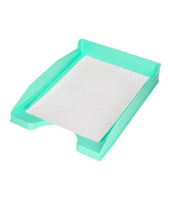 Bandeja sobremesa plástico q-connect verde menta opaco 240x70x340mm