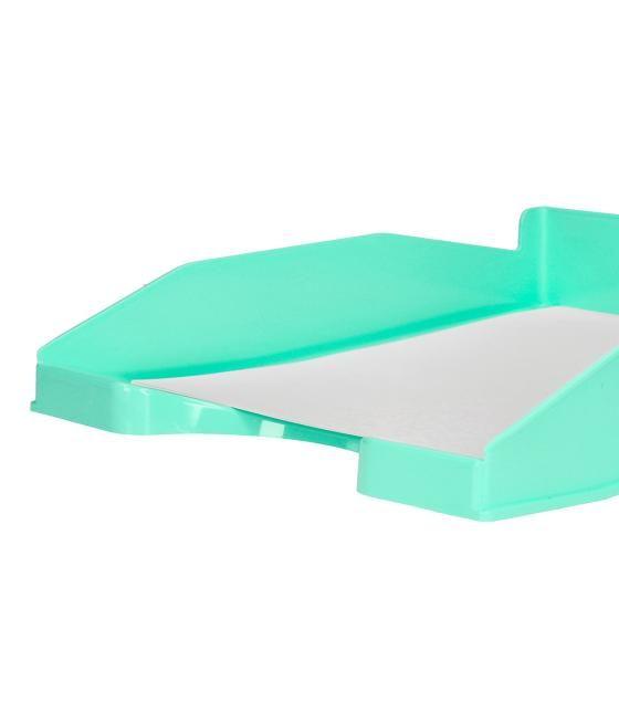 Bandeja sobremesa plástico q-connect verde menta opaco 240x70x340mm