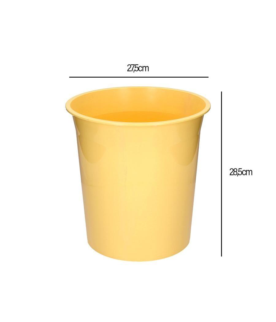 Papelera plástico q-connect amarillo pastel opaco 13 litros 275x285 mm