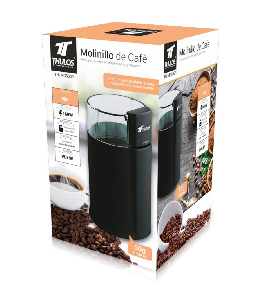 Molinillo de cafe thulos th - mc50gr negro 160w 50g - 60g