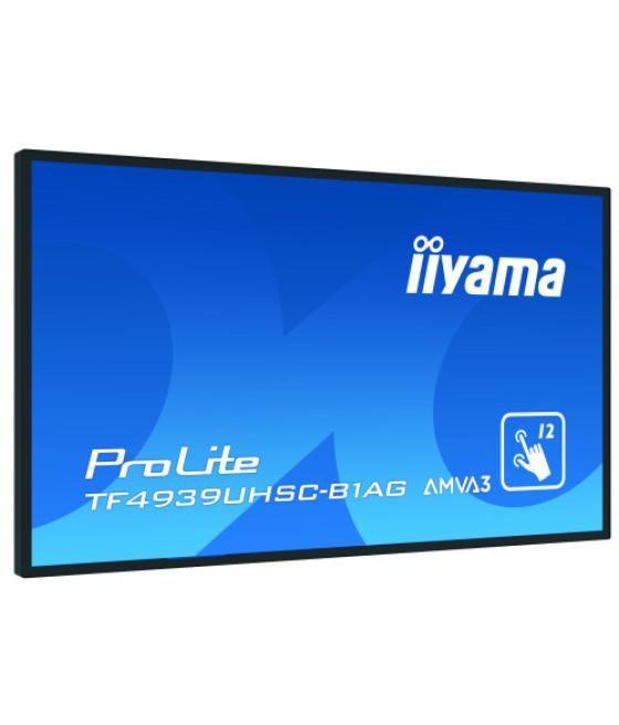 Iiyama prolite tf4939uhsc-b1ag monitor pantalla táctil 124,5 cm (49") 3840 x 2160 pixeles multi-touch multi-usuario negro