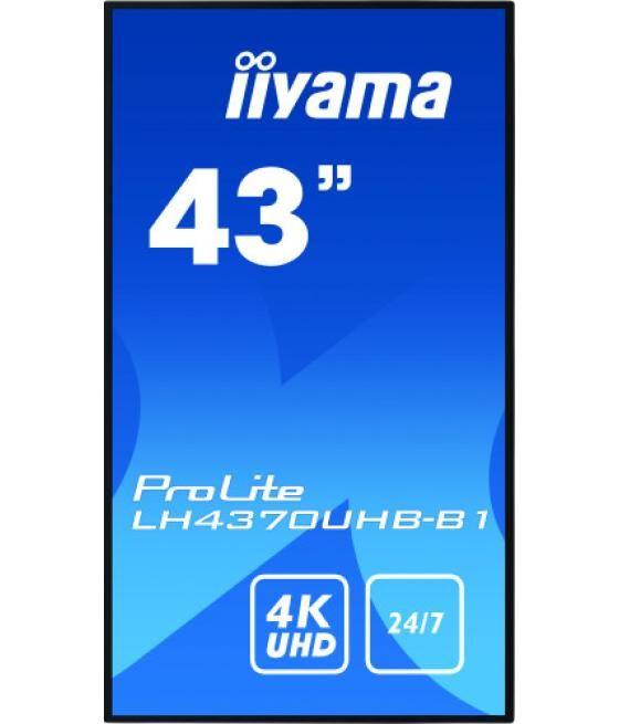 Iiyama lh4370uhb-b1 pantalla de señalización pantalla plana para señalización digital 108 cm (42.5") va 4k ultra hd negro proces