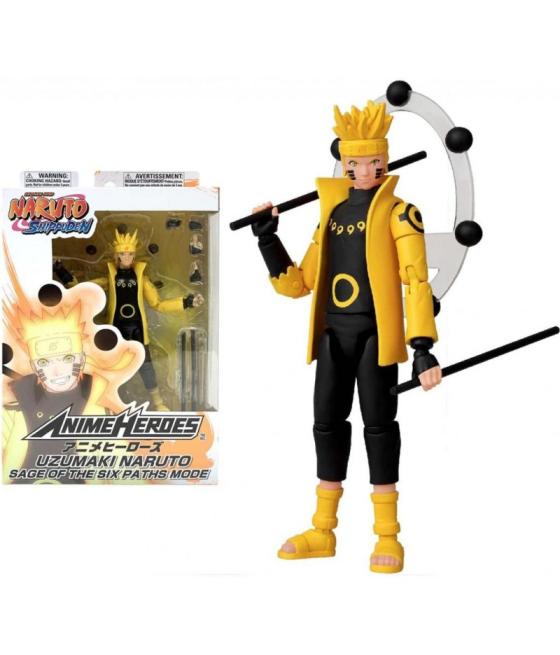 Figura bandai naruto shipudden anime heroes uzumaki naruto modo sabio de los seis caminos