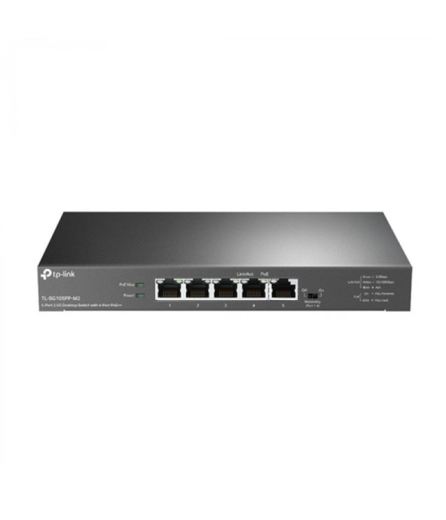 Switch no gestionable tp-link tl-sg105pp-m2 5p 2.5g con poe++ de 4p admite 60w por puerto max 123w