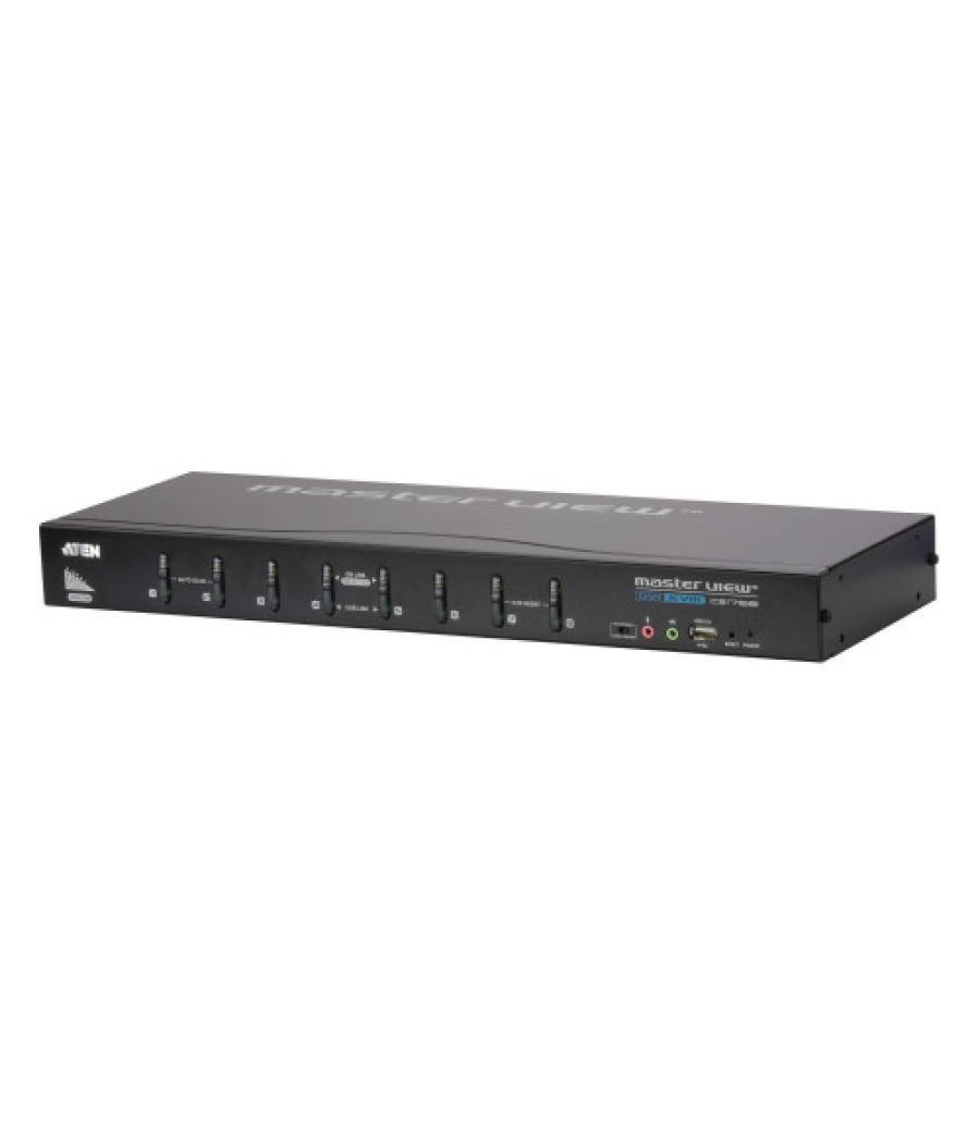 Aten switch 8-port usb dvi kvm with usb peripheral support, audio and broadcast mode (cs1768-ata-g)