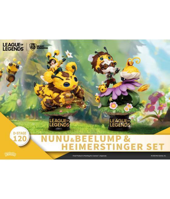 Set de 2 figuras beast kingdom dstage league of legends nunu beelump y heimerstinger