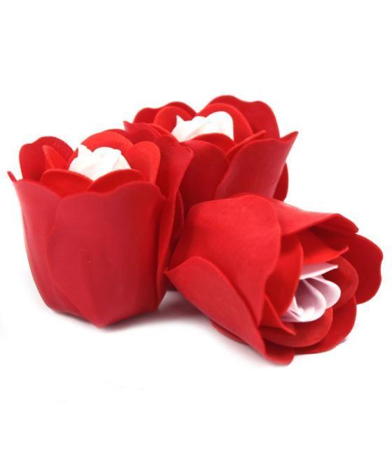 Set de 3 flores de Jabón caja corazón - Rosas Rojas