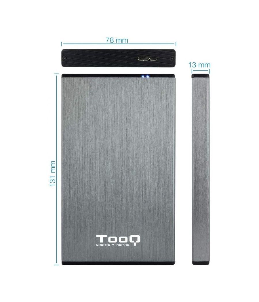 Caja Externa para Disco Duro de 2.5' TooQ TQE-2527G/ USB 3.1 - Imagen 3