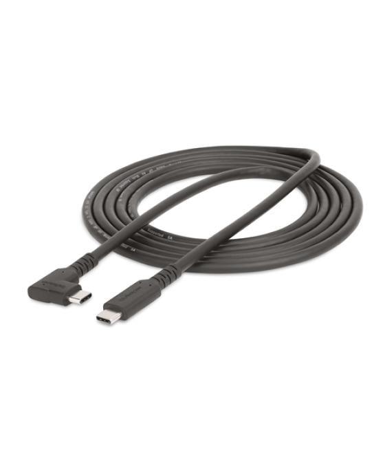 StarTech.com Cable de 2m USB-C Resistente Acodado a la Derecha - USB 3.2 Gen 1 (5 Gbps) - Cable de Transferencia USB Tipo C - DP