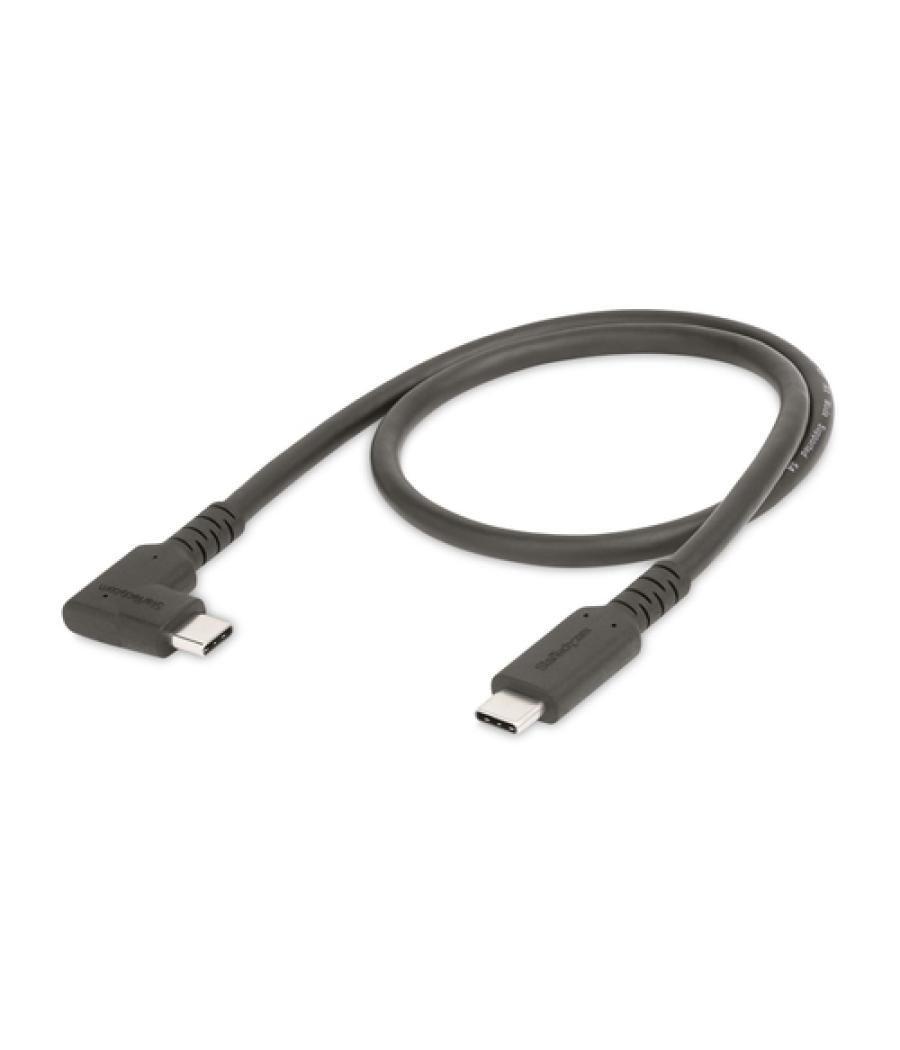 StarTech.com Cable de 50cm USB-C Resistente Acodado a la Derecha - USB 3.2 Gen 2 (10 Gbps) - Cable de Transferencia USB Tipo C -