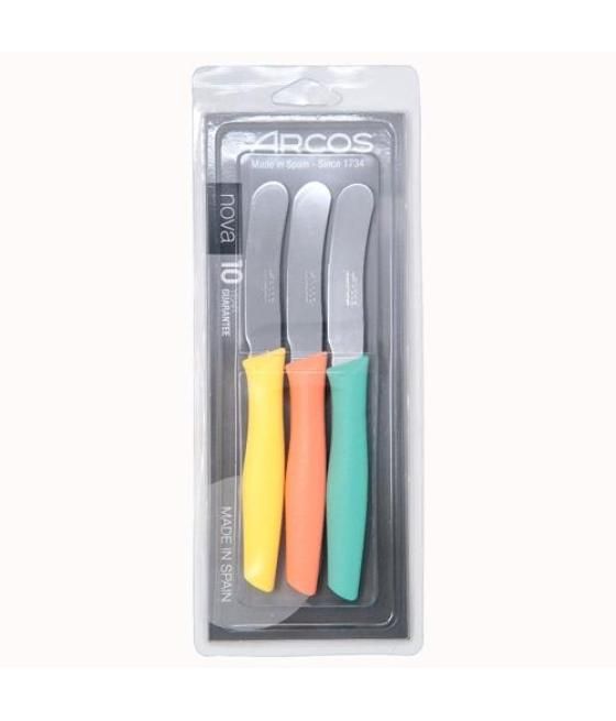 Arcos cuchillo mantequilla serie nova juego de 3 piezas colores pastel