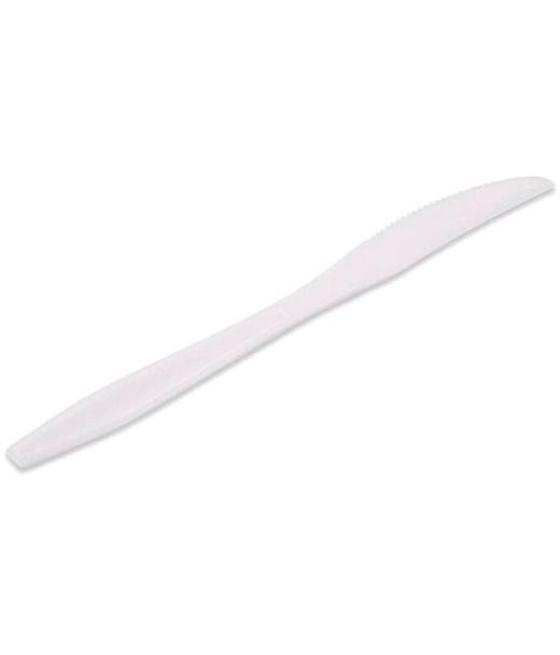 Cuchillo grande reutilizable 16,5cm pack de 20 blanco