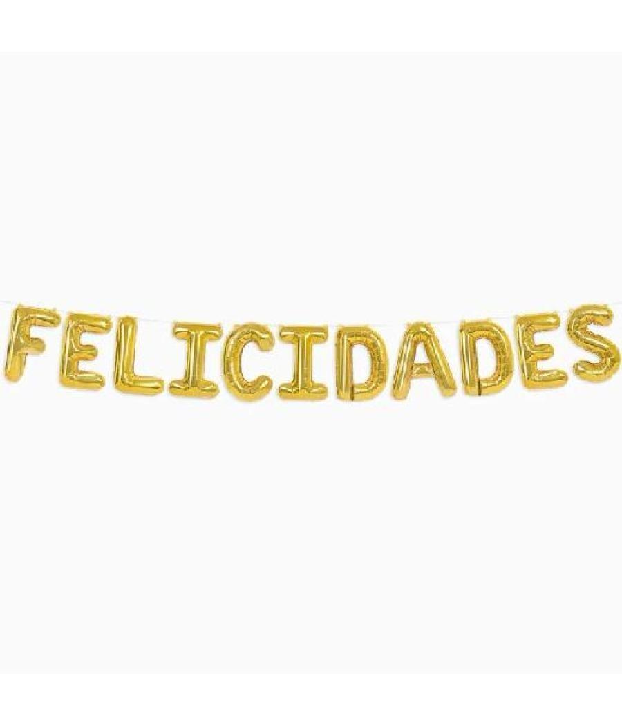 Oh yeah guirnalda de globos con letras "felicidades" 41cm oro metalizado