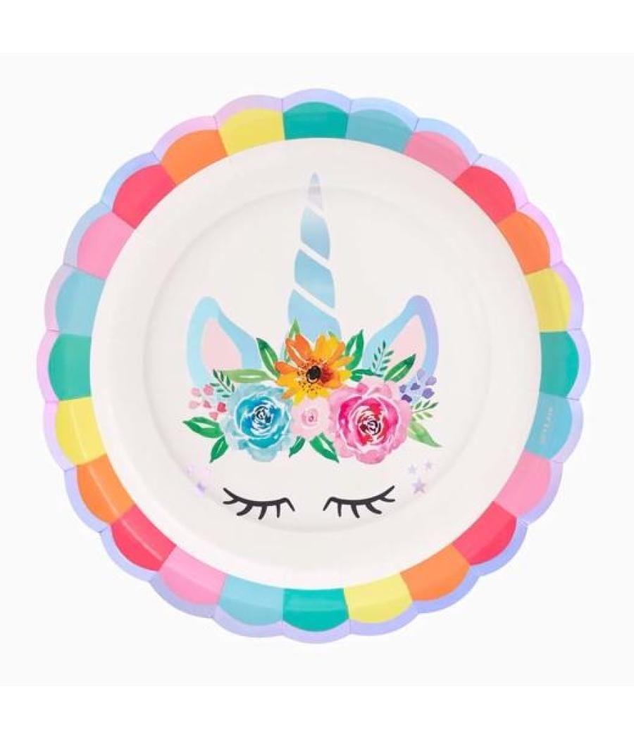 Oh yeah plato llano unicornio ø23cm cartón pack 6u