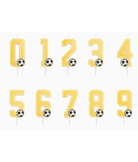 Oh yeah vela fútbol 7,5cm número 5 amarillo